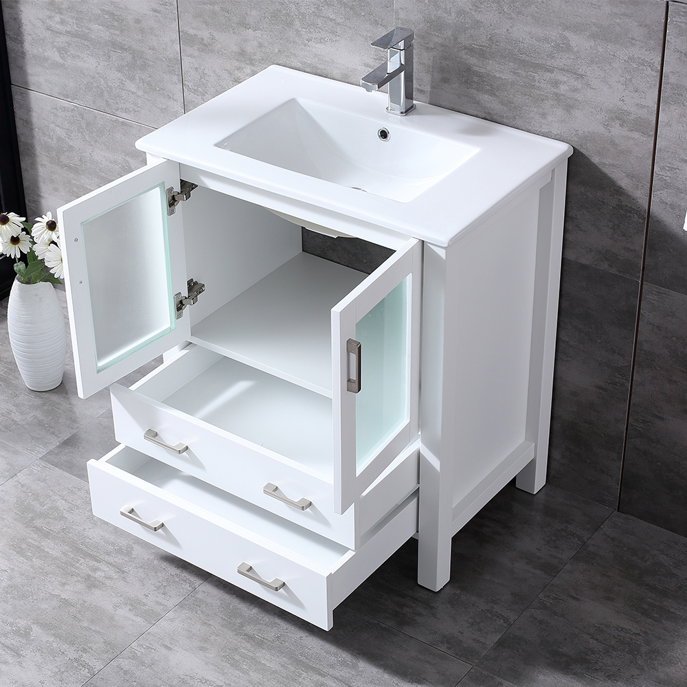 30 inch white free standing Bathroom Vanity