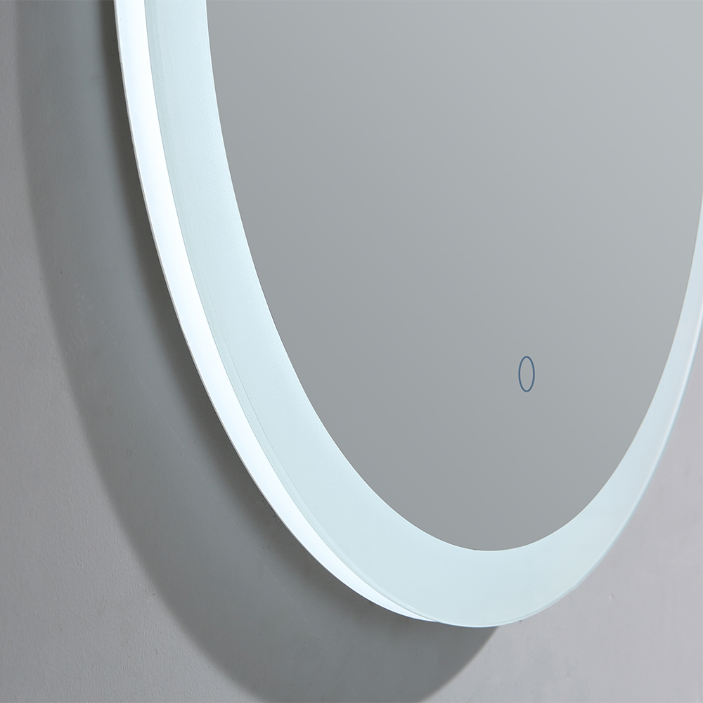 Square defogging wall mounted LED mirror for bathroom