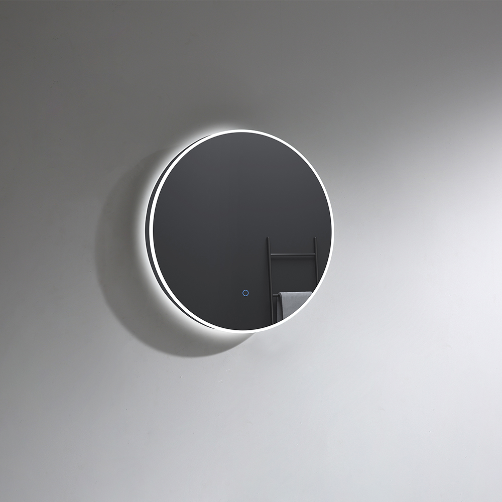 Square anti-fog wall mounted LED mirror for bathroom
