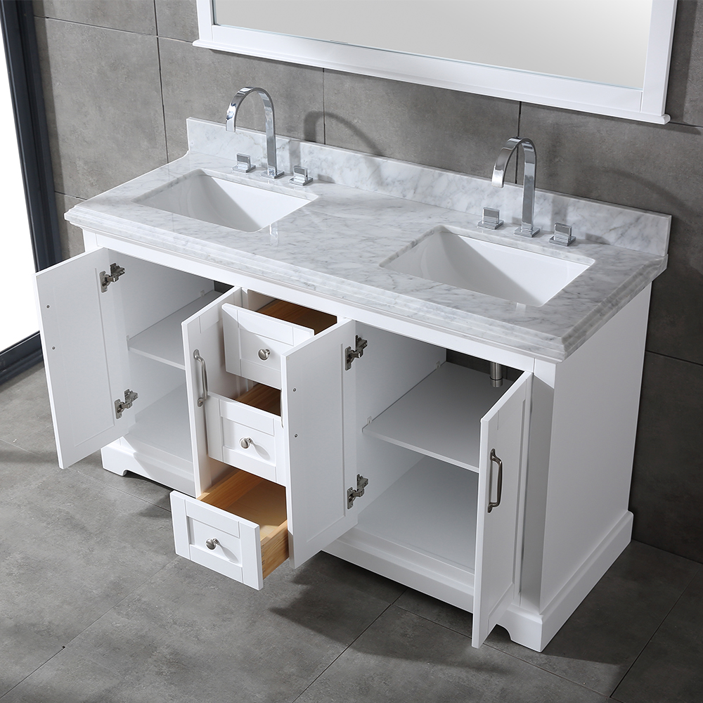 60 inch small White wood Bathroom Vanity