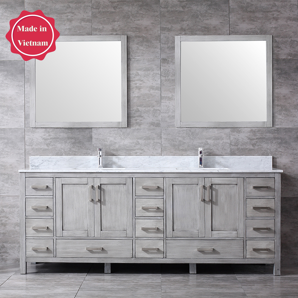 84 inch distressed grey wood Bathroom Vanity