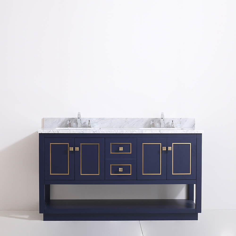60 inch navy blue countertop Bathroom Vanity from China manufacturer