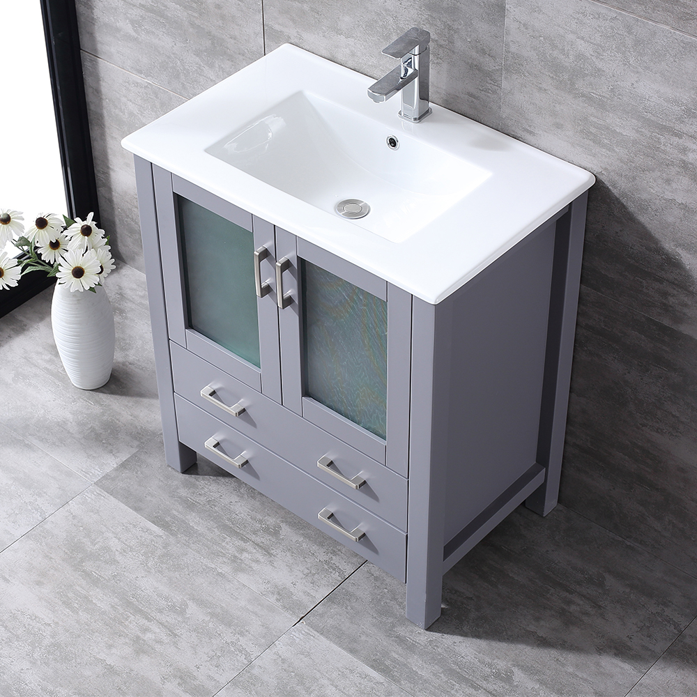 30 inch dark grey floor mounted Bathroom Vanity