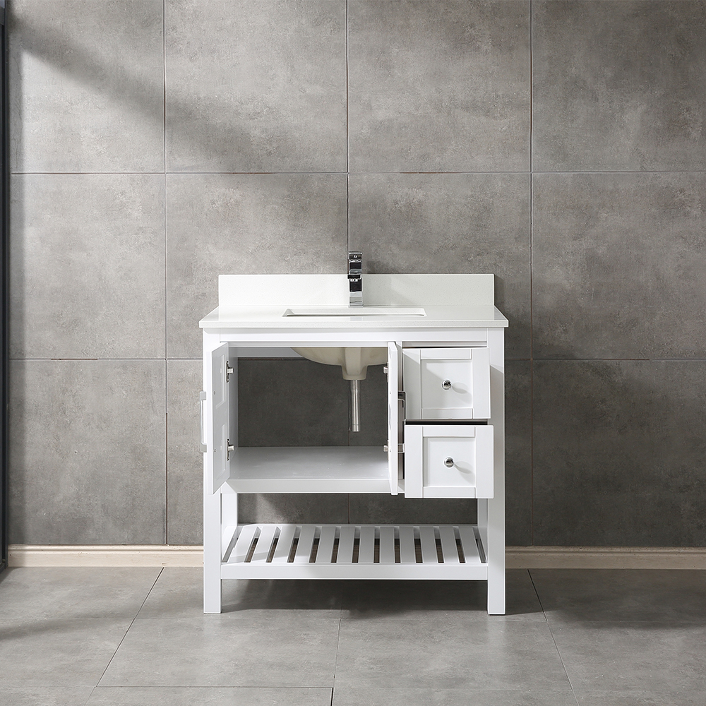 36 inch white modern free standing Bathroom Vanity