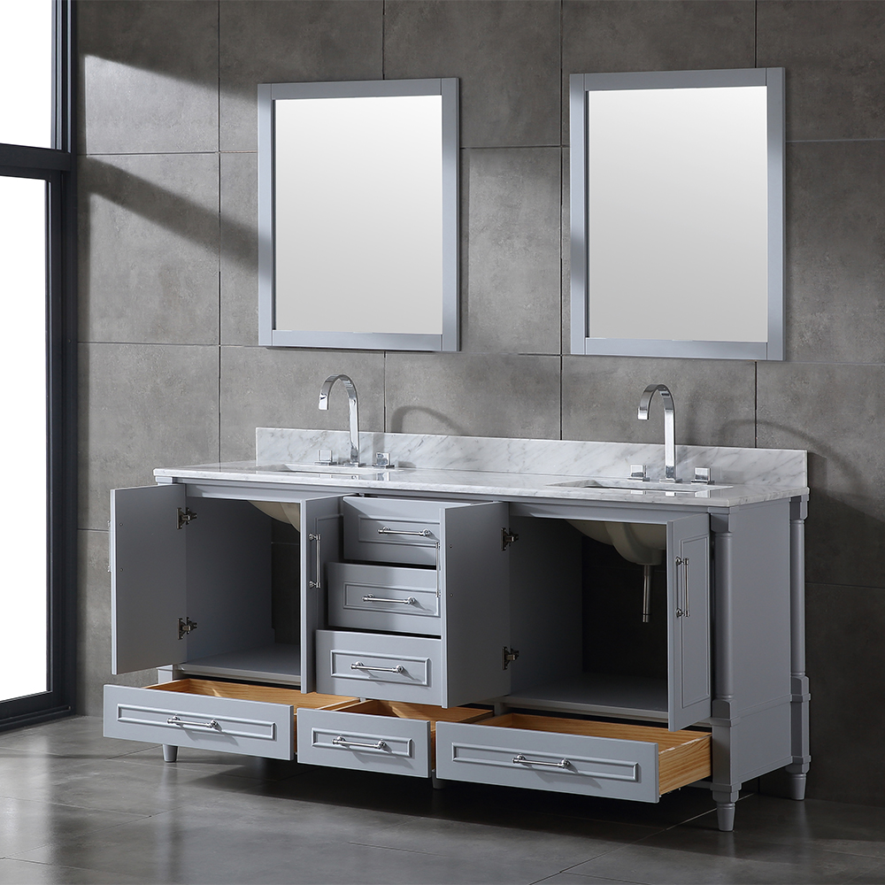 72 inch gray floor mounted Bathroom Vanity