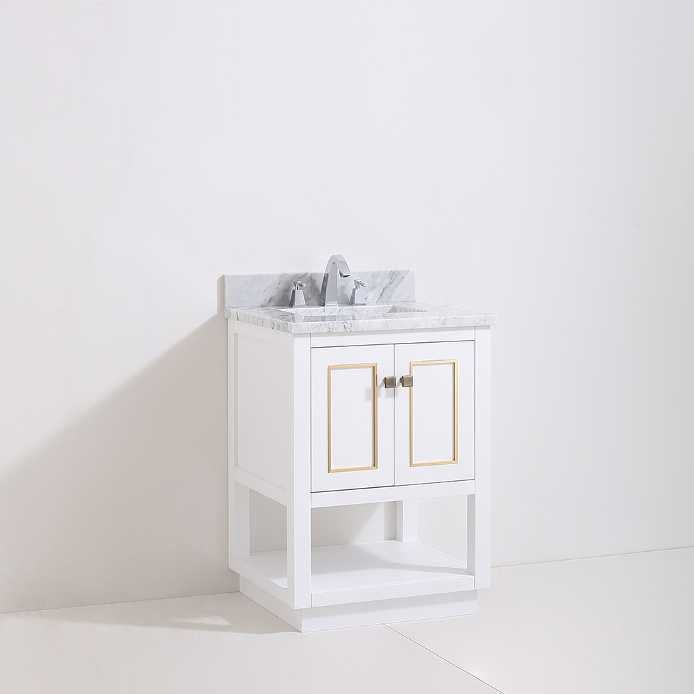 24 inch white floor mounted Bathroom Vanity