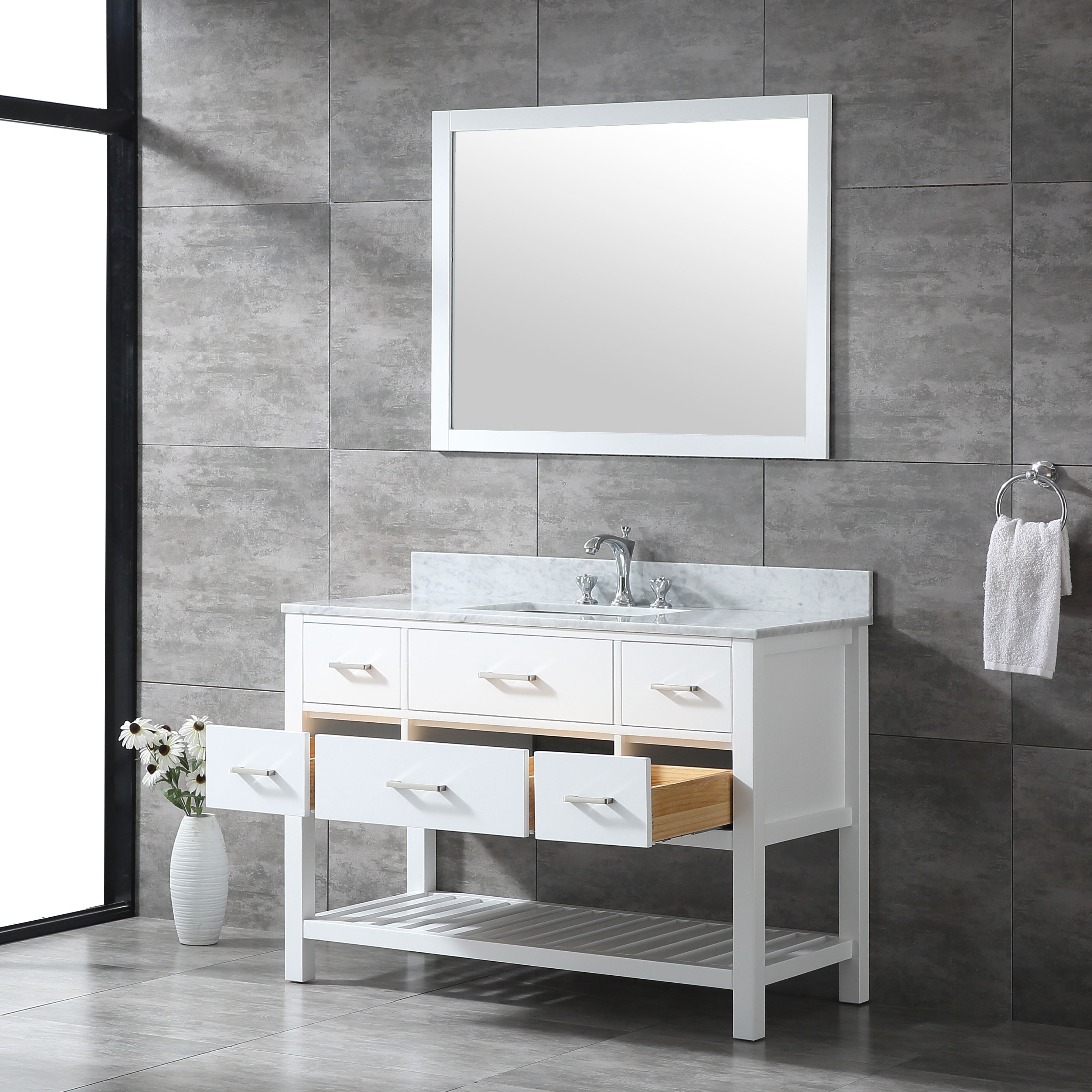 small 48 inch white Bathroom Vanity