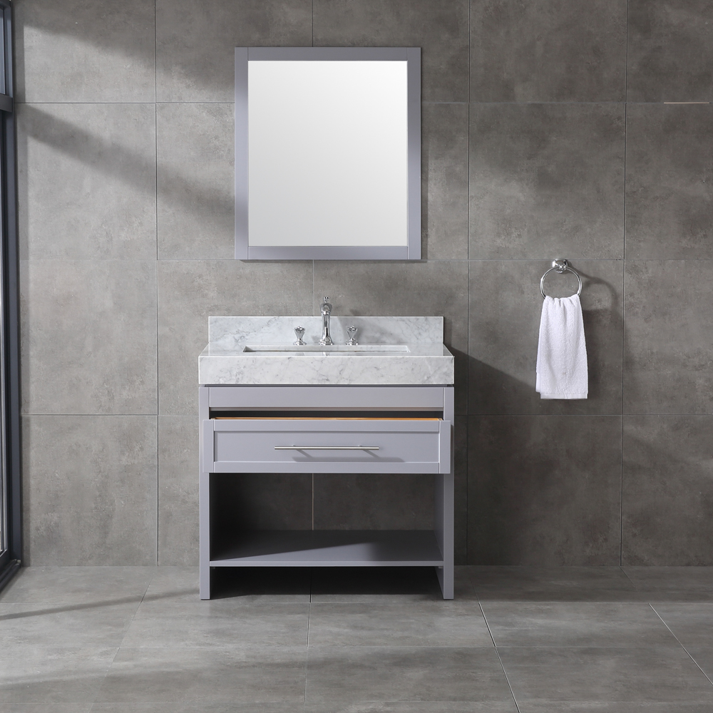 36 inch free standing grey color bathroom decor Bathroom Vanity