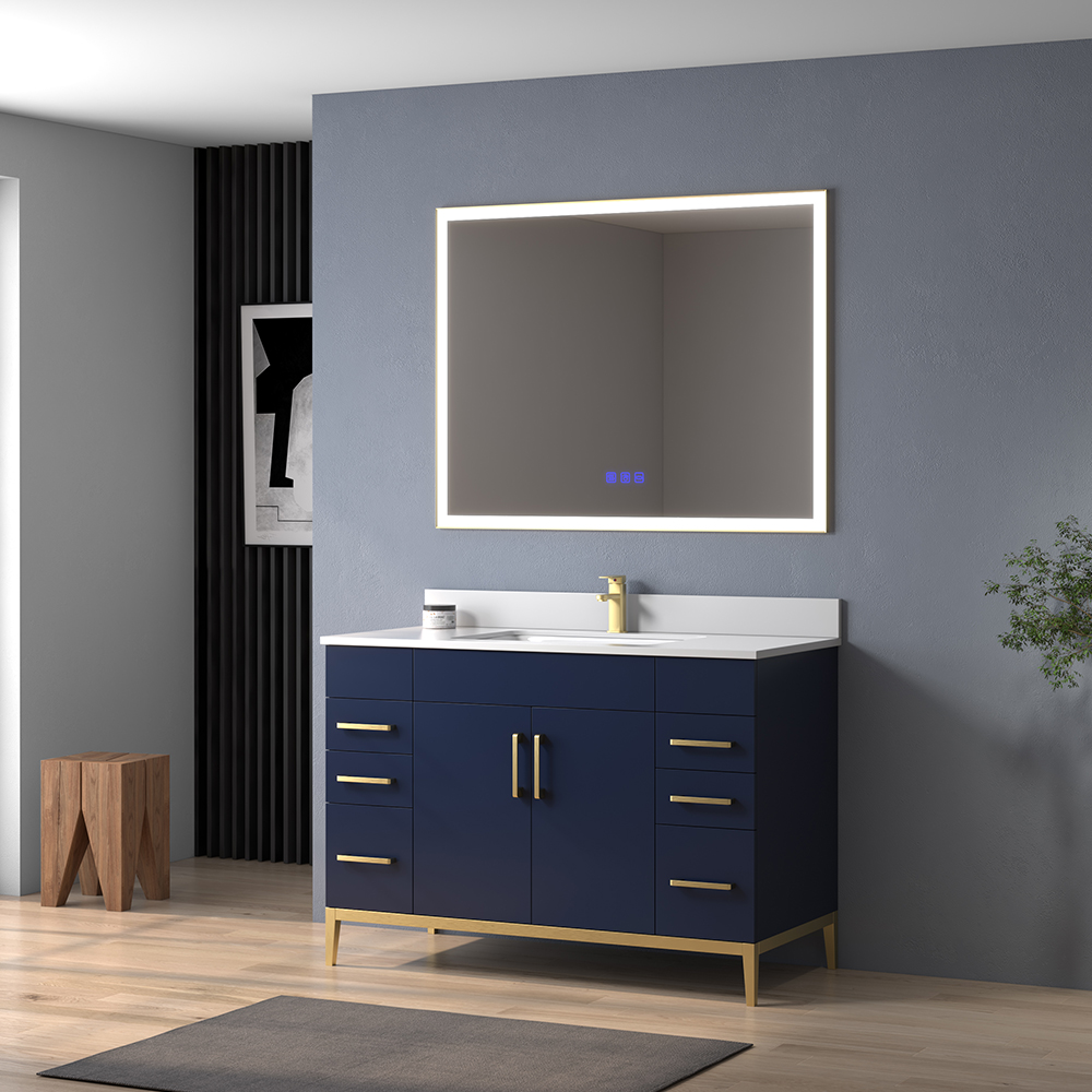48 inch blue stainless steel Bathroom Vanity