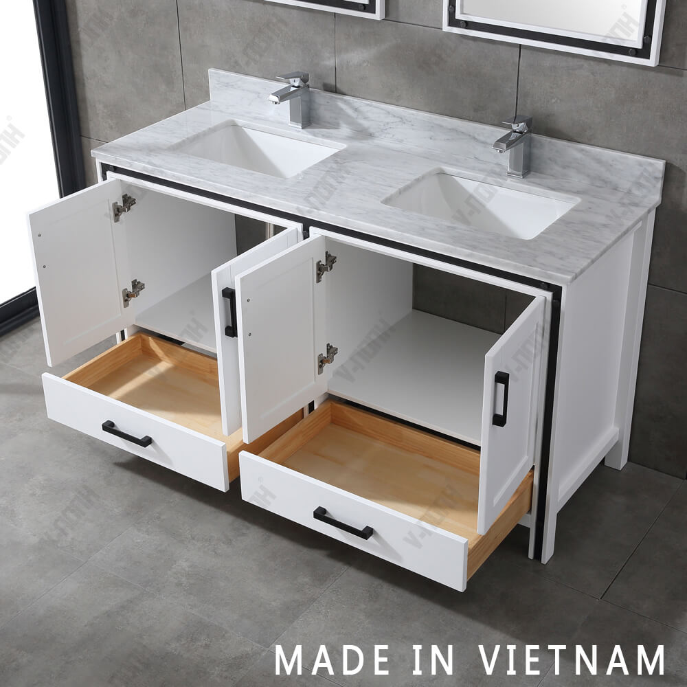 60inch Modern Style Double Sinks Free-Standing Bathroom Vanity