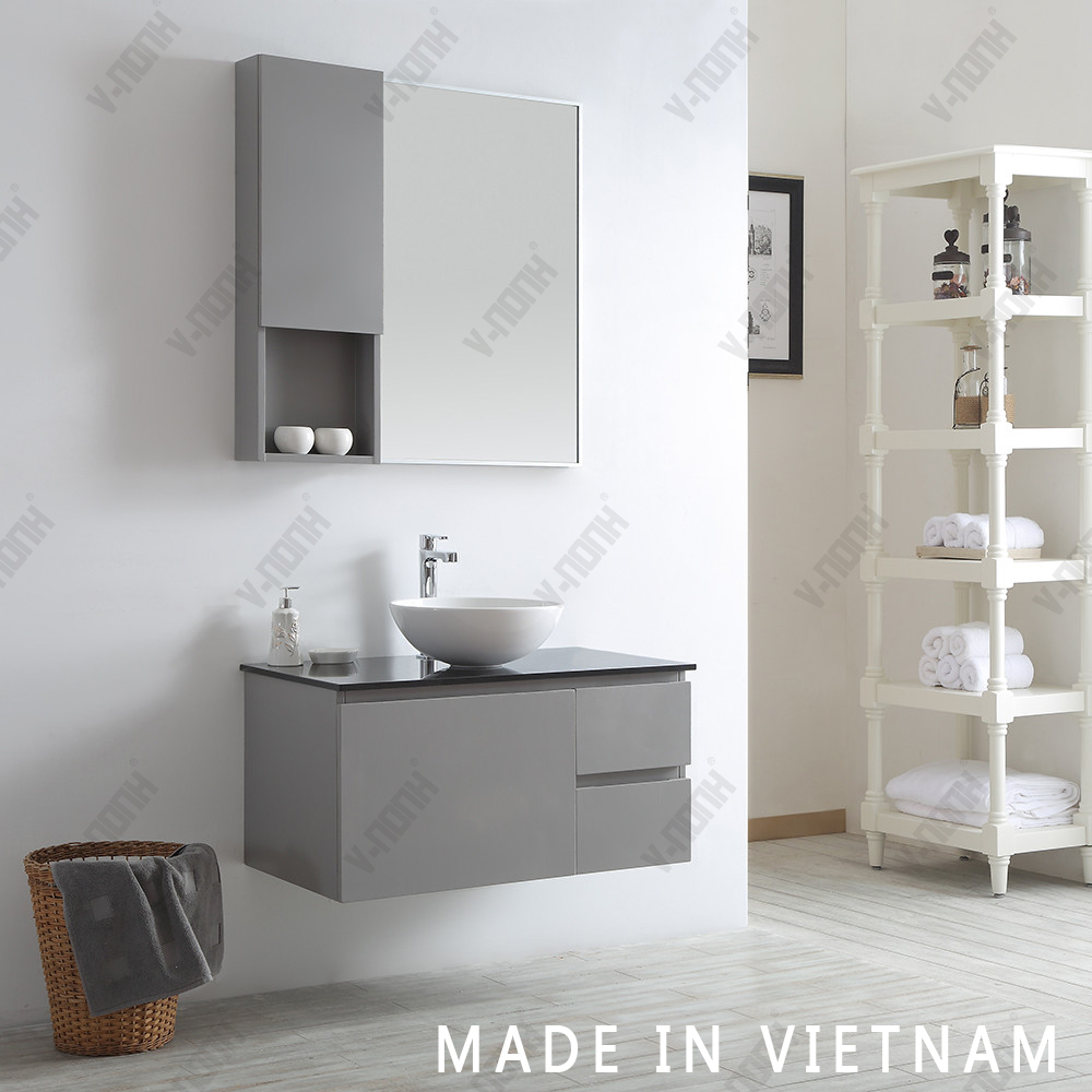 36 Inch Small Size Single Sink Solid Wood Cabinet Bathroom Vanity Grey Bathroom Cabinet 