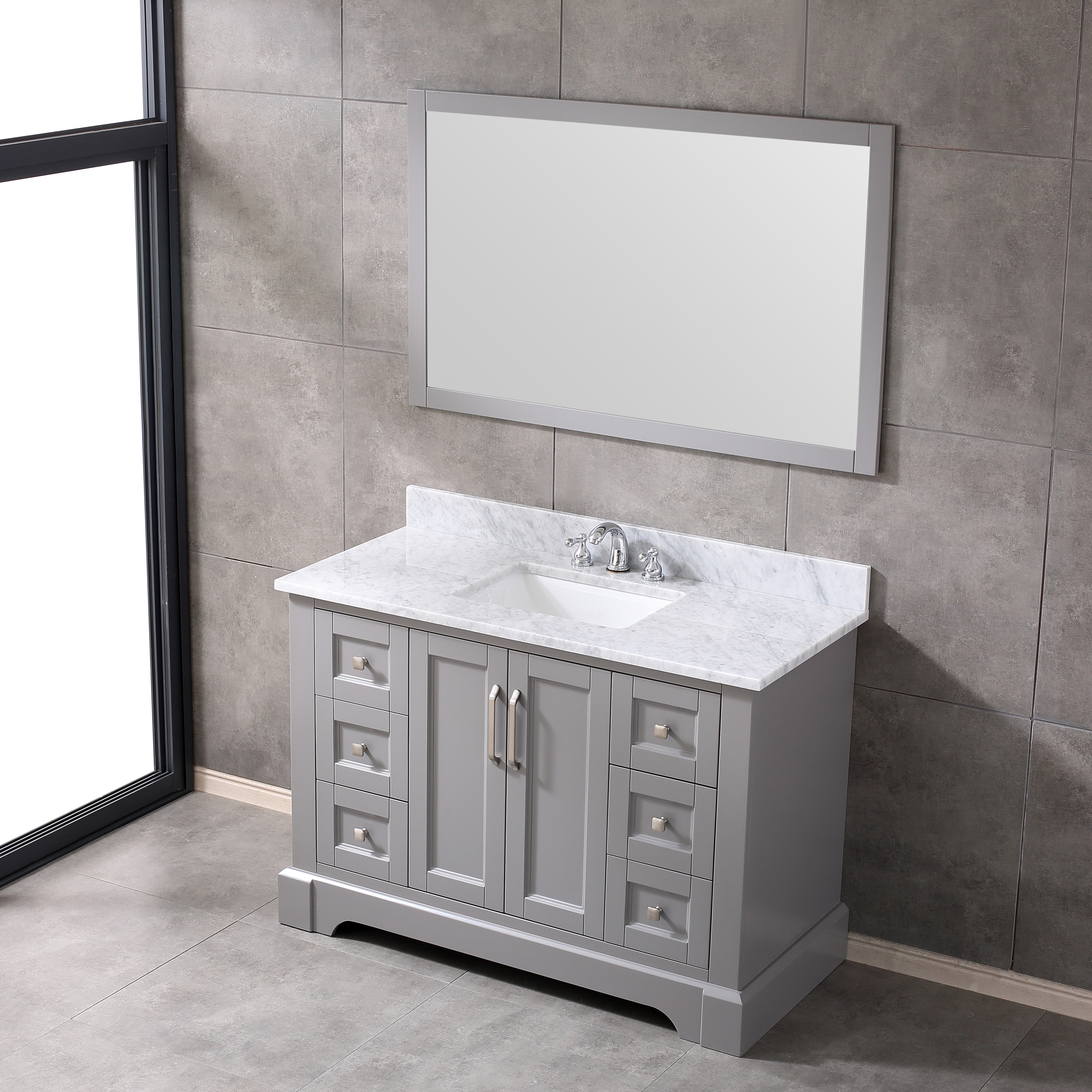 48 inch traditional grey Bathroom Vanity for floor