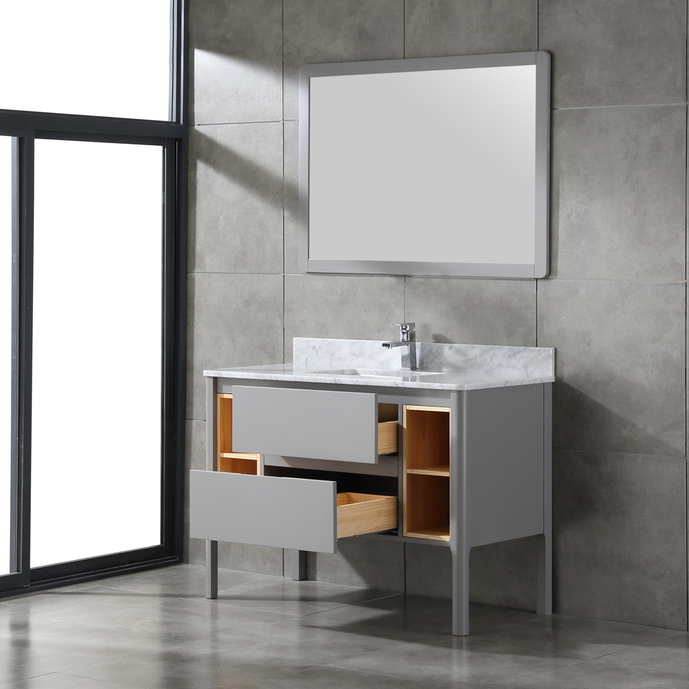 modern grey free standing Bathroom Vanity