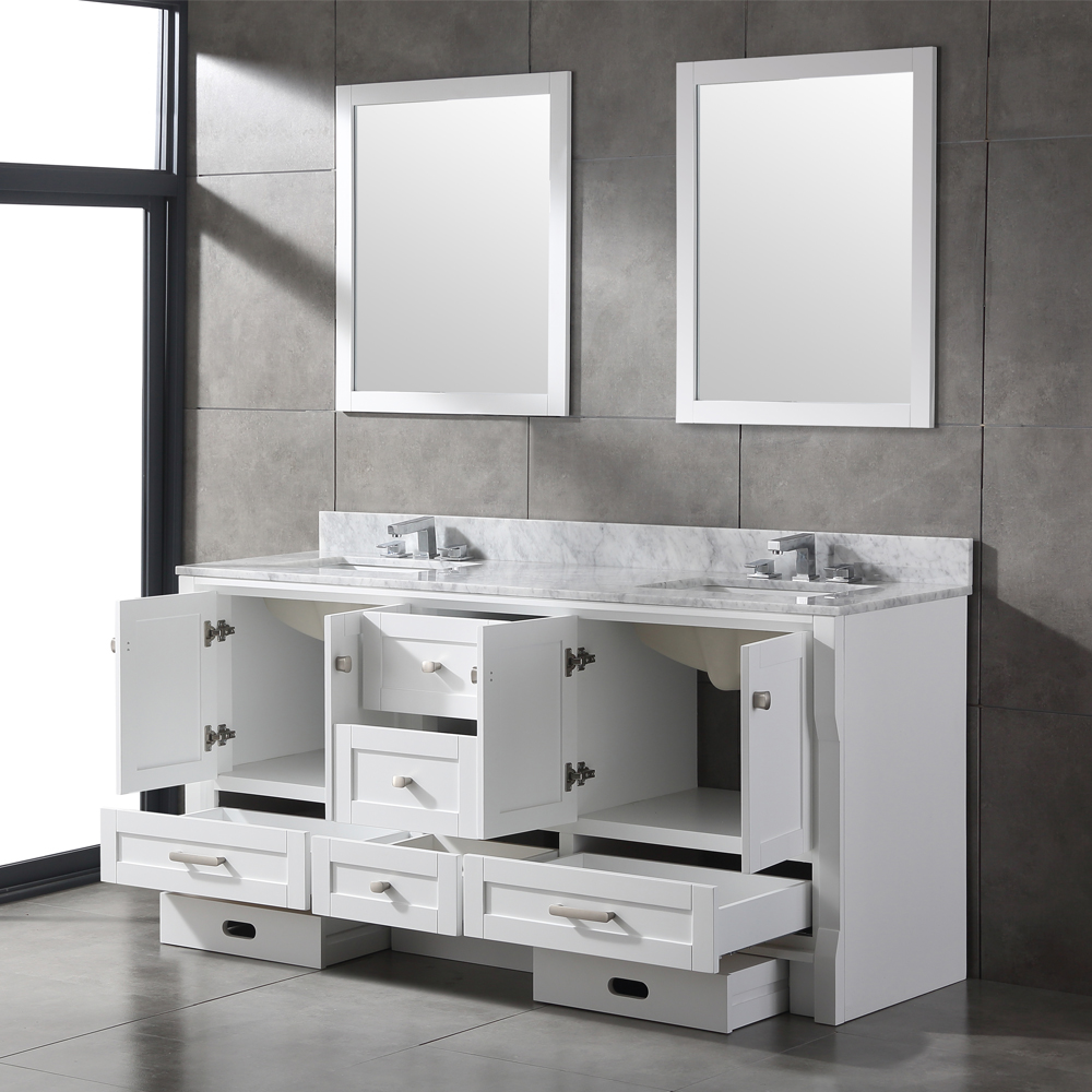 72 inch marble white Bathroom Vanity for corner
