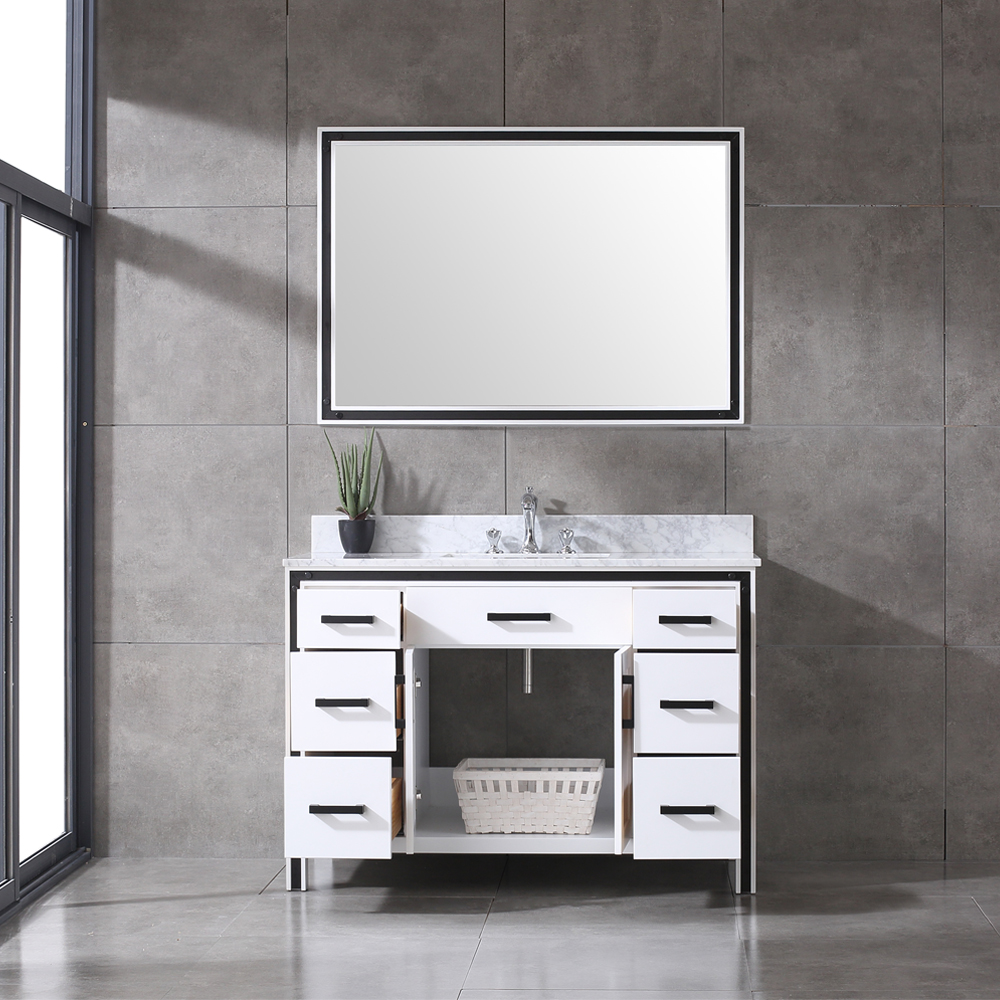 48 inch single white Bathroom Vanity with sink
